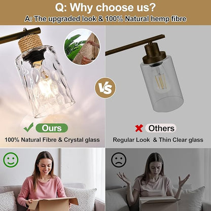 MOKATNG Bathroom Light Fixtures, 5-Light Coastal Vanity Lights with Crystal Glass Shade, Oil-Rubbed Bronze Bathroom Wall Lamp for Mirror Kitchen Hallway Cabinet