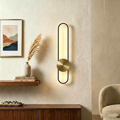 Modern Wall Sconce Dimmable 3000K/4000K/6000K LED Wall Light Fixture, Hardwired Wall Lamp for Living Room, Dining Room, Bedroom, Hallway, Lobby, Entryway (Brushed Black, 22inch/H56cm)
