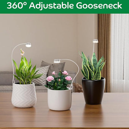 Grow Lights for Indoor Plants, Mini Plant Light, Full Spectrum Clip on Small Grow Lights for Indoor Growing, 10 Dimmable Auto On Off 3 9 12 Hrs Timer for Office Home