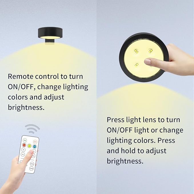 Arixinks 3PACK Picture Light Battery Operated with Remote, Painting Light for Wall Art with 3 Lighting Colors Dimmable, LED Art Display Accent Light on Wall for Poster Dartboard Frame Portrait Black
