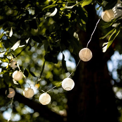 Cobus CozyHome Lantern String Lights Outdoor - 20 Lantern LEDs & 23 ft with 8 Modes | Warm White Outdoor Lampion String Lights Electric Lighting 23 ft Christmas Light