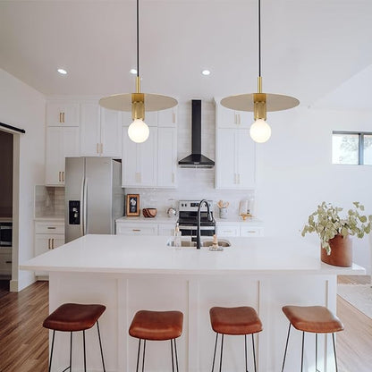 BYOLIIMA Modern Pendant Lighting Gold Farmhouse Pendant Light 11.81" Brushed Brass Dome Industrial Mid Century Knurled Texture Hanging Lamp Ceiling Light Fixture Kitchen Island Dinning Room Bedroom
