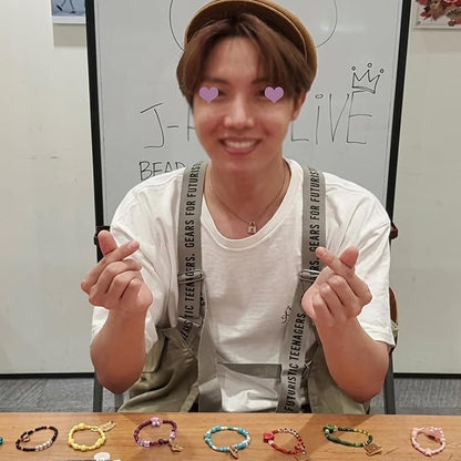 7 PCS Army‘s Bracelets Set - K-pop Inspired Friendship Beaded Bracelets with Letters & Charms - Unique Dream Jewelry Gifts Merch