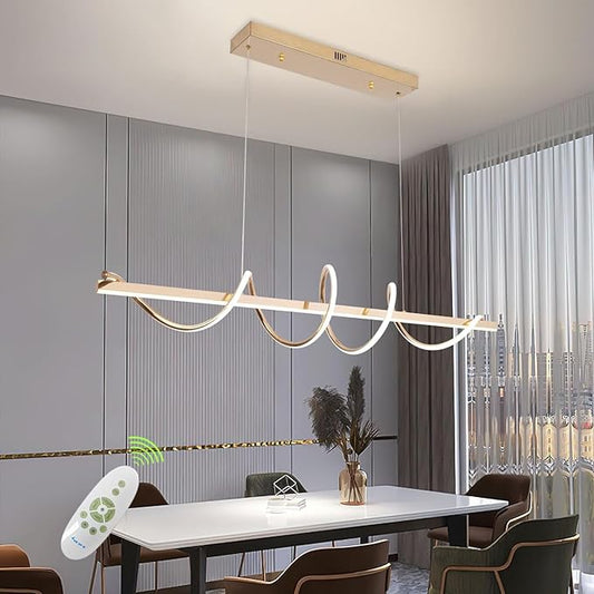 Led Pendant Light for Kitchen Island Lighting Dimmable 39.73" Twist Design Modern Led Chandelier 3000K-6500K