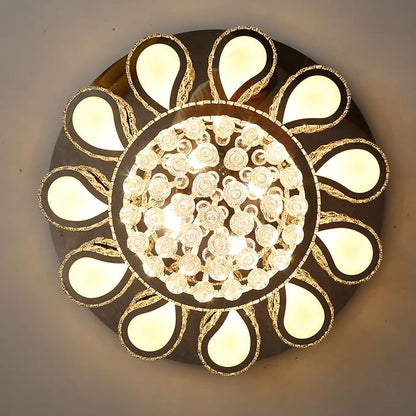 HAIXIANG Chandelier for Living Room Dining Room Modern LED Light Chandeliers Fixtures Remote Dimmbale Lighting Silver Crystal Lights