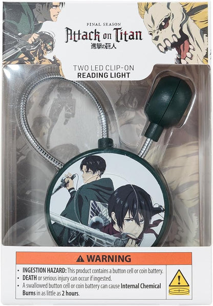 WITHit Clip On Book Light – Dimmable LED Reading Light for Books and eBooks, Reduced Glare, Portable, Cute Bookmark Light for Kids & Adults, Batteries Included (Levi/Mikusa, Attack on Titan)