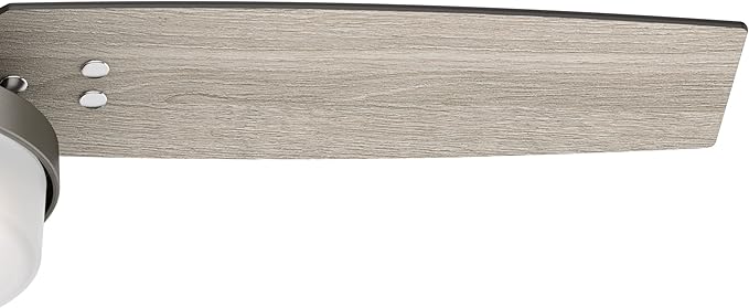 Hunter 44 inch Indoor Ceiling Fan with LED Light and Remote Control - Standard Mount Ceiling Fan, 3 Blades, For Bedroom, Living Room, or Kitchen - Sentinel 50393, Brushed Slate