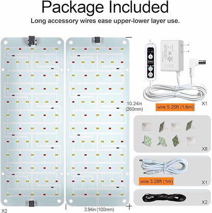Panel Grow Light for Indoor Plants, 20W Ultra-Thin Full Spectrum LED Grow Light for Shelf & Cabinet, Dimmable with 6/12/16H Timer, Daylight White, 1-Pack