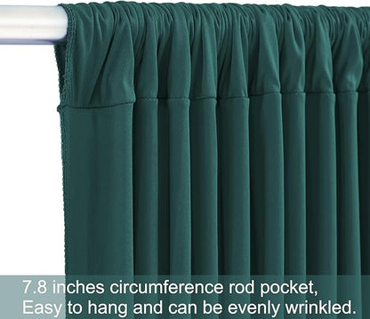 10x12 Hunter Green Backdrop Curtains for Wedding Party Wrinkle Free Backdrops Curtain Drapes Fabric Decorations Photo Back Drop Cloth for Baby Shower Photography Stage Reception 5ft x 12ft,2 Panels