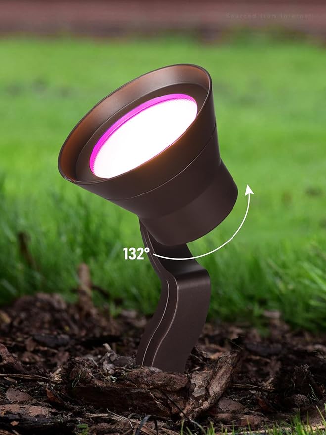 LEONLITE 9W RGB Low Voltage Landscape Lights, Color Changing Wall Wash Landscape Lighting Outdoor, 12-24V LED Landscape Spotlights, Uplight, ETL Listed, Aluminum, IP65 Waterproof, Pack of 4