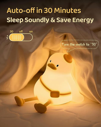 Duck Night Light for Kids,Touch Dimmable,Rechargeable Portable and Squishy Silicone Led Nightlight,Kawaii Gift,Nursery,Toddler,Breastfeeding,Kids Bedroom Decor,Cute Baby Timing Bedside Lamp,Birthday