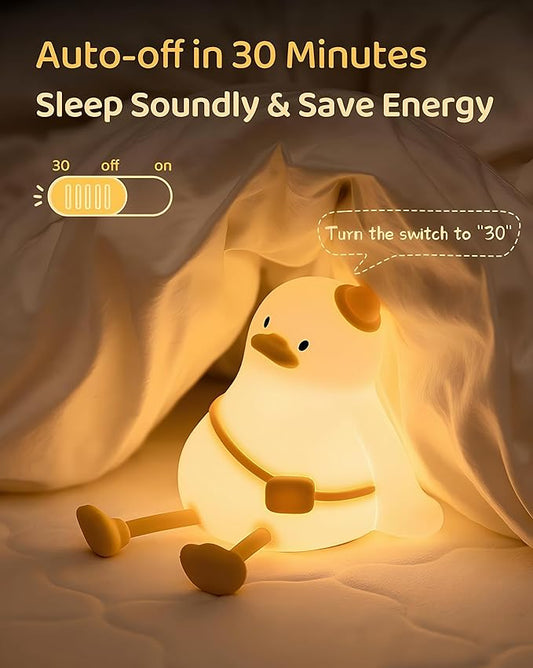 Duck Night Light for Kids,Touch Dimmable,Rechargeable Portable and Squishy Silicone Led Nightlight,Kawaii Gift,Nursery,Toddler,Breastfeeding,Kids Bedroom Decor,Cute Baby Timing Bedside Lamp,Birthday