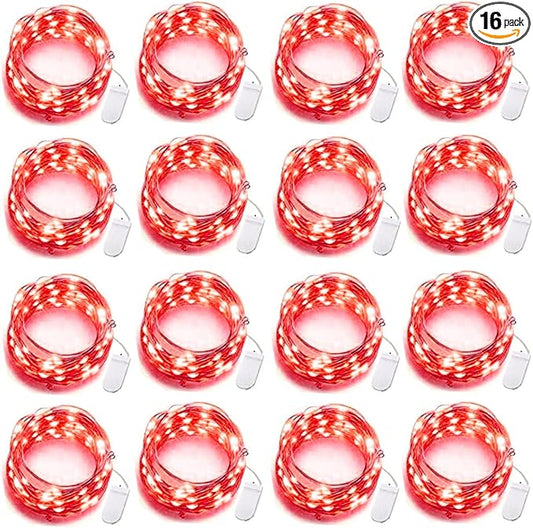 SOCO 16 Pack LED Fairy Lights Battery Operated - 10FT 30LED Copper Wire Mason Jar String Lights, IP65 Waterproof, Bendable for Indoor/Outdoor, Christmas, Wedding, Party, Camping Decor