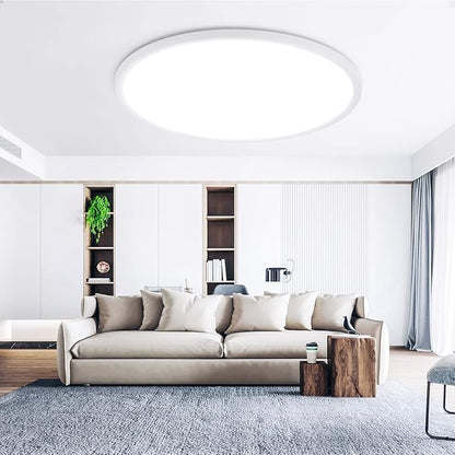 24 Inch Dimmable Ceiling Light Flush Mount 54W Remote Control LED Fixture 5400LM 3000K-6500K Adjustable Round Bright Lamp for Bedroom Kitchen Living Room Dining Bathroom White