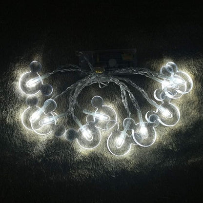 1.65m 10LEDs Decorative Cartoon Animal Mouse Night Mood Light Romantic Lamp for Home Indoor Bedroom Party Festival Décor(White)