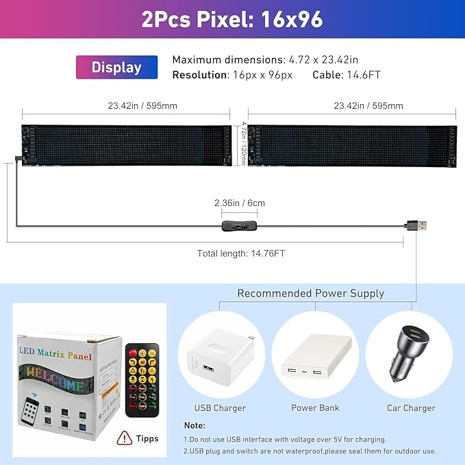 2PCS Devil Eyes Light for Cars SUVs, 23.4"x4.7" Programmable Flex LED Sign, Led Eyes for Truck Windshield with APP Control and Remote Controller