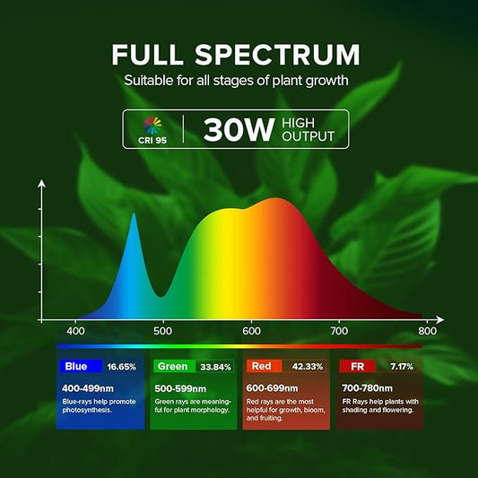 SANSI Grow Lights for Indoor Plants, 99 LEDs Plant Growing Lamp with Timer, 30W 2000LM 4000K Plant Light with Full Spectrum High PPFD, Height Adjustable Wings, 16.4FT Power Cord for Tall Large Plants