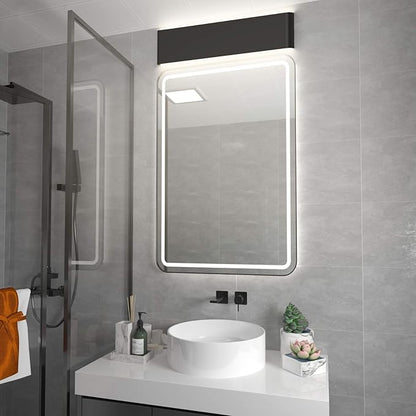 Aipsun 24in/20W LED Matte Black Modern Vanity Light Matte Black Wall Light Up Down Wall Mount Lights Indoor Modern Wall Light for Bathroom(Neutral White 4000K)