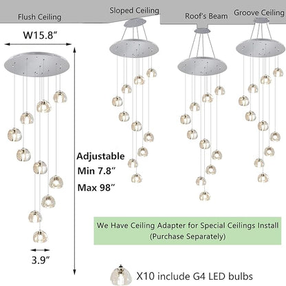 HAIXIANG Modern Chandeliers for Dining Room Adjust High Ceiling Chandelier Light Fixtures Entrance LED Dimmable Ceiling Pendant Drops Light Remote Lights for Living Room Stairwell 2700K 6000K
