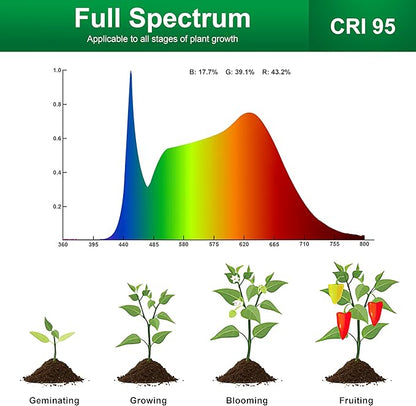 Indoor Small Plant Growth Lights, Pot Clip Grow Lights, LED Full Spectrum, Grow Lamps with 4 Brightness Levels, Auto Timer 6/12/ 16 Hrs for Succulents, White 2 Pack