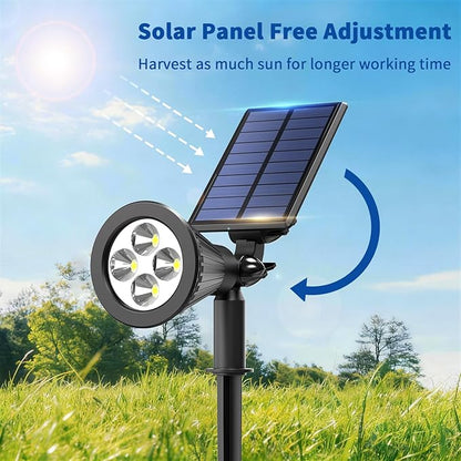6 Pack Solar Lights Outdoor Waterproof IP65,Warm White Light,2 Lighting Modes,Solar Powered Spotlights for Yard Garden Solar Spot Lights for Flag Landscape Auto On/Off
