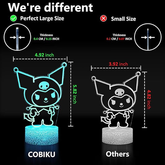 16 Colors Night Light 3D Illusion Table Lamp with Touch & Remote Control LED Lamp Kawaii Anime Led Light Cute Desk Lamp for Artwork Decor Christmas Halloween Birthday Decoration Gifts