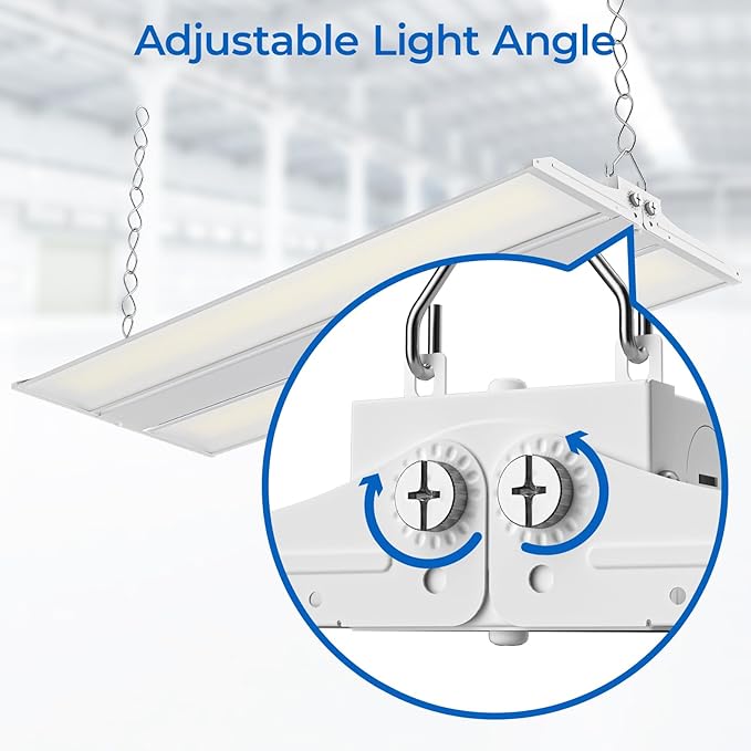 CINOTON 3FT 300W/250W/200W LED Linear High Bay Light, 100-277V Linear Shop Light Commercial, 5000K High Bay LED Shop Lights for Warehouse, Garage Factory, UL Listed 4 Pack