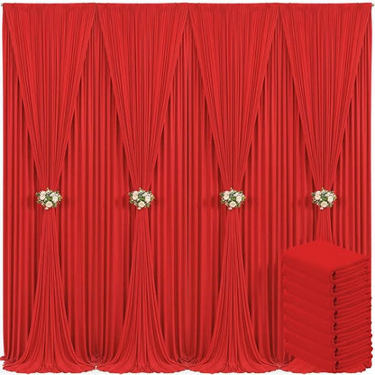 40ft x 10ft Red Backdrop Curtain for Parties Red Wrinkle Free Backdrop Drapes Panels for Wedding Baby Shower Birthday Photo Photography Christmas Polyester Fabric Background Decoration