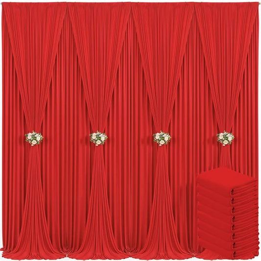 40ft x 10ft Red Backdrop Curtain for Parties Red Wrinkle Free Backdrop Drapes Panels for Wedding Baby Shower Birthday Photo Photography Christmas Polyester Fabric Background Decoration