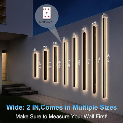 Modern Outdoor Wall Lights - 39inch Black Exterior Light Fixtures Wall, Porch Lights Outdoor Wall Sconce, Patio Long Strip Wall Light Fixtur Outside for Garage, House