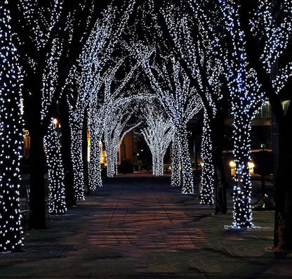Christmas Tree String Lights Bright White - 320 LEDs 115ft/35m 8 Modes End-to-End Plug in Indoor/Outdoor Waterproof Decorative Fairy Twinkle Xmas Lights for Wedding/Room/Patio/New Year/Home - Cool