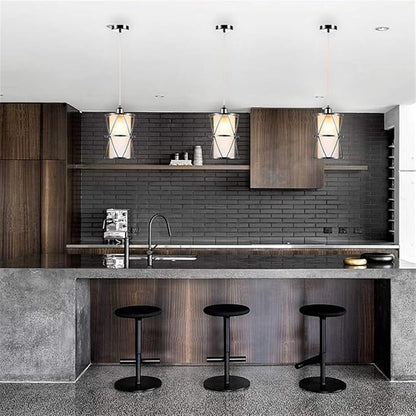 Modern Mini Pendant Light in Brushed Nickel Finish with Frosted Glass Shade 1-Light Adjustable Cylinder Pendant Lighting Fixture for Kitchen Island Sink Dining Room Counter Farmhouse