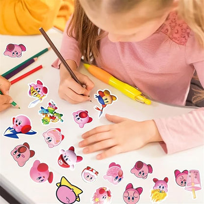 100PCS Cute Cartoon Kirby Stickers Kawaii Game StickersLaptop Waterproof Car Bicycle Suitcase Computer Water Bottle Mobile Phone Sticker Water Resistant Decals (KB100)