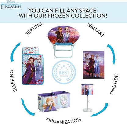 Idea Nuova Disney Frozen 2 Anna and Elsa Plush Shade Table Lamp, Blue