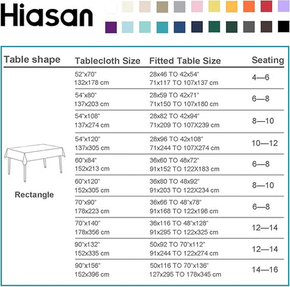 Hiasan Waterproof Tablecloth Rectangle - Washable Fabric Table Cloth for Dining Room Kitchen Birthday Party and Outdoor Use, Hunter Green, 54 x 108 Inch
