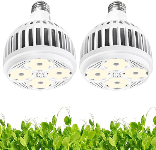 Hywyimlait Grow Lights for Indoor Plants, Full Spectrum 4000K, 22W Plant Light Bulb with High PPFD, E27 Base, LED Energy Saving Grow Light Bulb for Seeding and Growing, 2 Pack