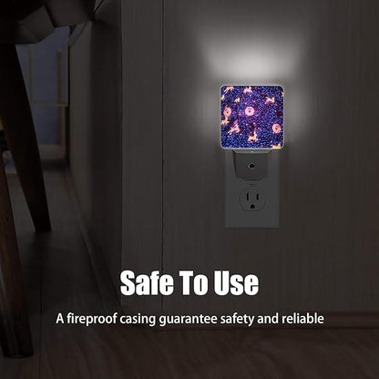 Christamas Decor Night Light, Galaxy Animals Plug into Wall with Dusk to Dawn Light Sensors, Warm Nightlights for Bedroom, Bathroom, Hallway, Kitchen, Gifts Ideal for Boys Girls Women Men