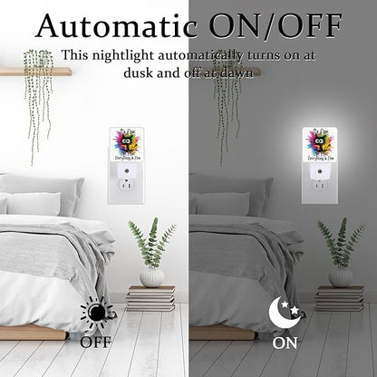 l'm Fine Black Cat Night Light, Plug-into Wall Everything is Fine Nightlight Lamp with Dusk to Dawn Sensor, Led Lamp 0.5W Energy Efficient for Boys Girls Adults Home Decor