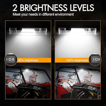 UTV Dome Light, Rfroad Lighting Universal Roll Bar Roll Cage Mount UTV Interior Light Battery Powered for ATV SXS Polaris RZR Can Am Truck Car Off Road Golf Car, 2 Pack