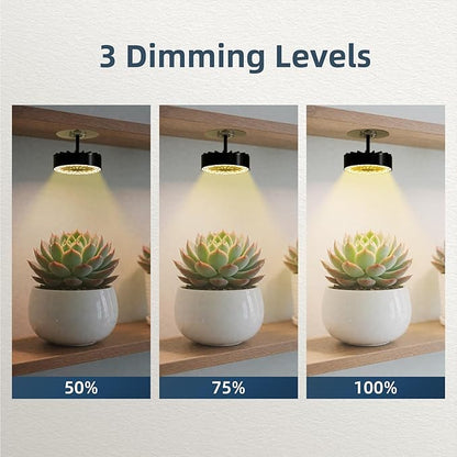 Suction Cup Grow Light for Indoor Plants, Full Spectrum LED Plant Light with Fan, Window Mount Growing Lamp for Seedlings & Succulents, CRI 90+, 2/4/8/12H Timer, 90° Lens, 3 Packs