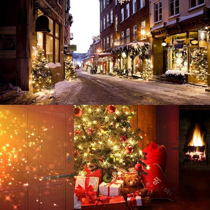 Brizled Christmas Lights Warm White, 2 Pack 33ft 100 LED Christmas String Lights, 120V UL Certified Connectable Xmas Tree Lighting Mini Xmas Light Set for Holiday Tree Home Party Indoor Outdoor Decor