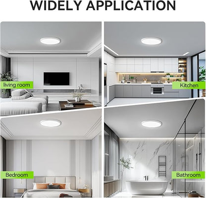 MODERN 28W 3200lm LED Flush Mount Ceiling Light, Super Slim 12 inch LED Ceiling Light, 5000K Daylight LED Ceiling Light for Bedroom, Living Room, Dining Room… (5000K-4 Pack(White))