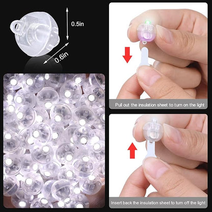 50PCs Mini Led Lights with Hook, Waterproof Round Tiny Led Light for Party Decorations Neon Light for Birthday Party and Wedding Decoration, White-Blinking Lights
