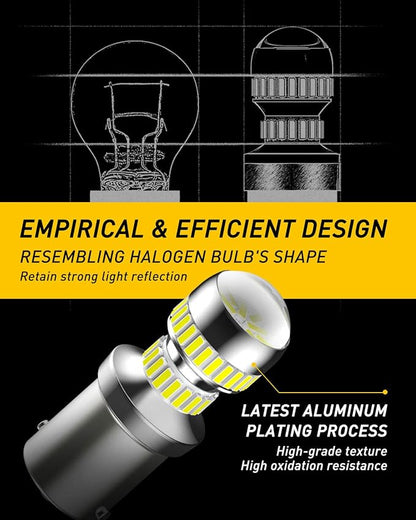 AUXITO 1156 LED Bulb White Super Bright 7506 1141 1003 BA15S P21W LED Light Replacement with Projector for Backup Reverse Tail Brake DRL Turn Signal Parking Light, Pack of 2