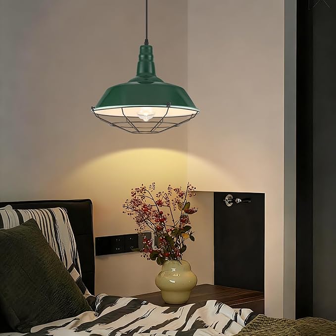 Green Oversize Pendant Light, Modern Large Pendant Lighting 14.1" 3 Packs, Kitchen Pendant Lights, Farmhouse Pendant Light, Pendant Lights Kitchen Island for Kitchen, Living Room, Bedroom
