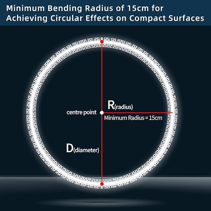 Flexible Plaster in LED Channel 6.6ft ×8Pack Curved Recessed Drywall Aluminum Strip Light Track with White Diffuser for LED Tape Mounting Profile