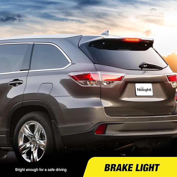 Nilight Third Brake Light Tail High Mount 3rd Stop Lights Smoked Lens for Toyota 4Runner 2010-2016 Highlander 2014-2016 Prius 2010-2015 Prius C Prius V 2012-2016 Sienna 2011-2016 Van SUV Rear Cab