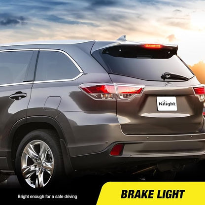 Nilight Third Brake Light Tail High Mount 3rd Stop Lights Smoked Lens for Toyota 4Runner 2010-2016 Highlander 2014-2016 Prius 2010-2015 Prius C Prius V 2012-2016 Sienna 2011-2016 Van SUV Rear Cab