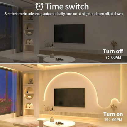 COB LED Strip Lights 32.8ft,3000K DC 24V Dimmable Warm White Flexible LED Rope Lights for Bedroom,with Remote and app Control LED Lights Strip for Living Room, Shelf, Cabinet