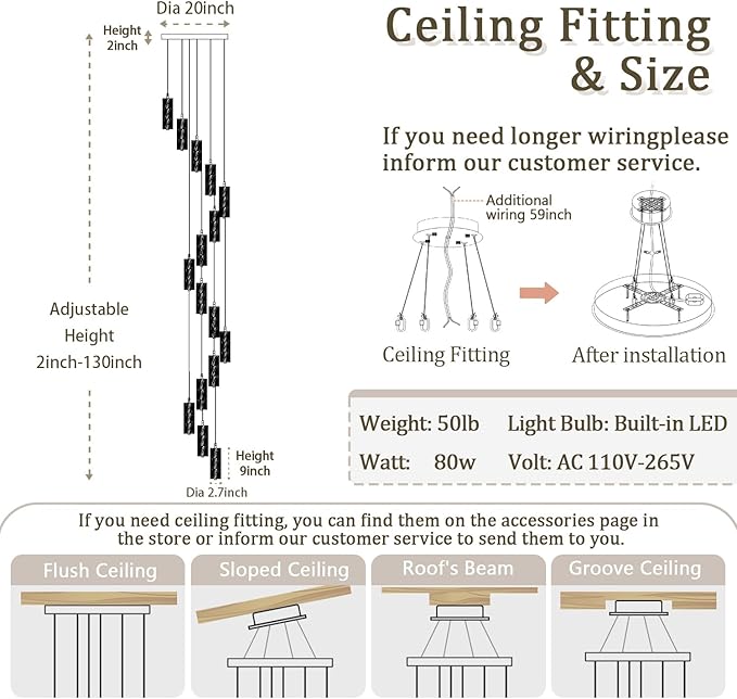 ykolupty H130 Modern Crystal Chandelier 16-Lights Gold Chandeliers Lighting Fixture High Ceiling Chandelier Suitable for Living Room Staircase Villa